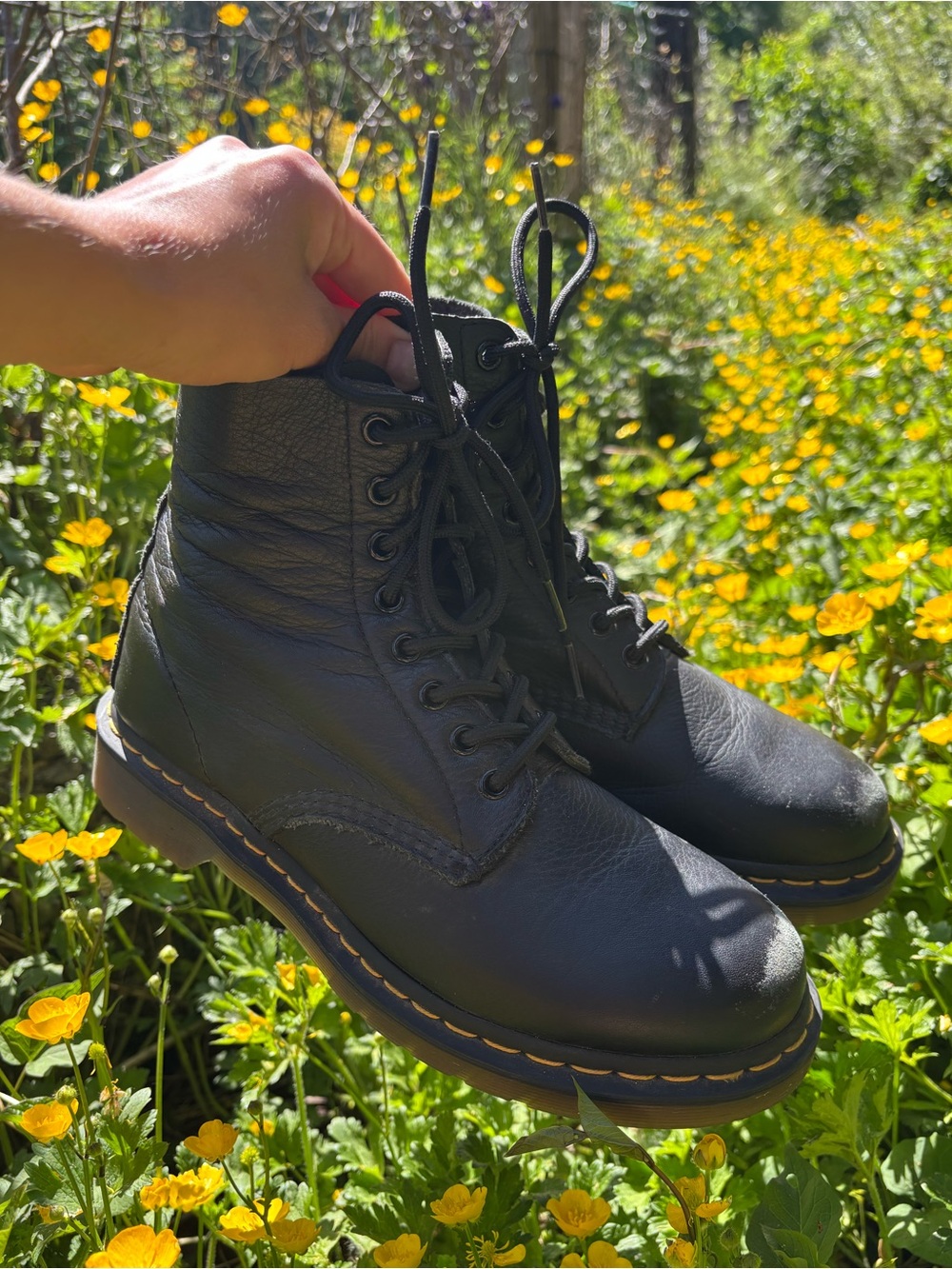 Dr. Marten’s Black Leather Lace-Up Combat Boots